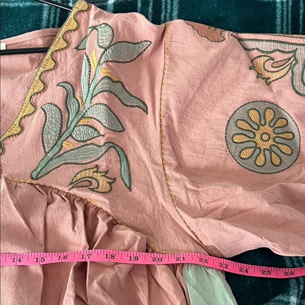 Sunday Up Pink and Green Embroidered Dress NWOT - Picture 7 of 9
